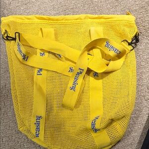 Pleasing Yellow Mesh Tote Bag